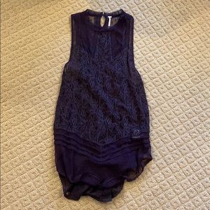 Purple lace free people top